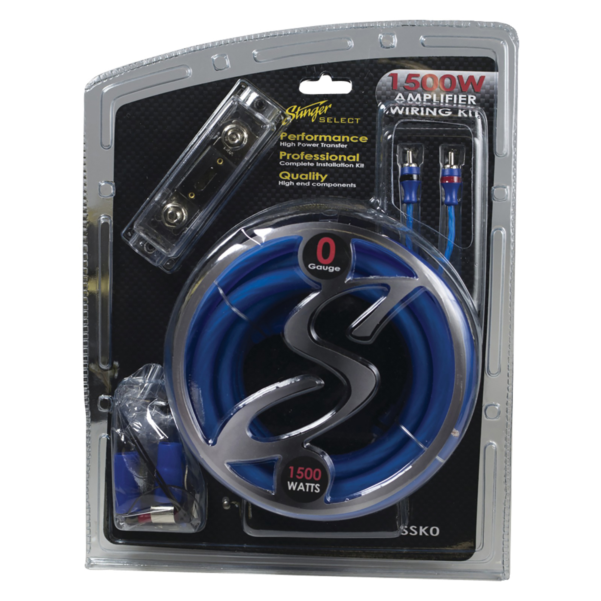 Stinger Select Series 1/0-Gauge 1,500-Watt Amp Wiring Kit with Ultra-Flexible Copper-Clad Aluminum Cables